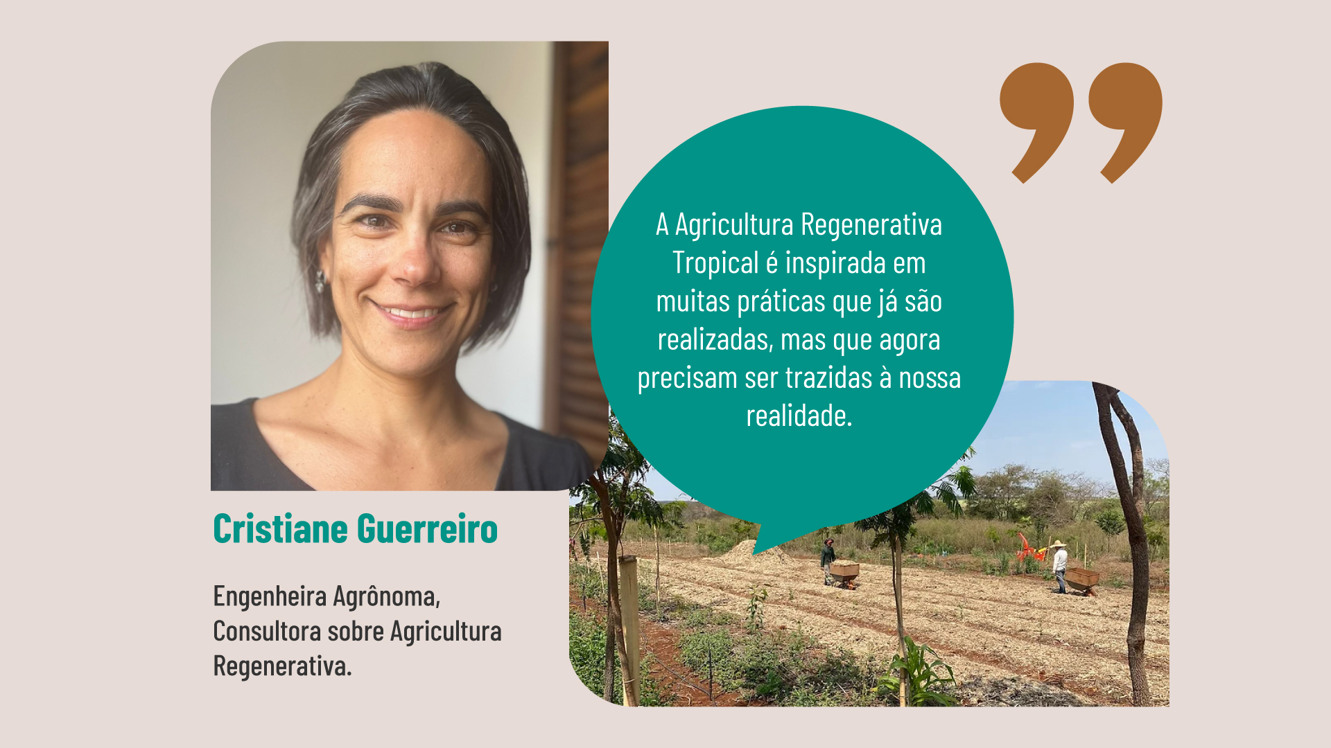 Agricultura regenerativa: confira a entrevista com a engenheira agrônoma Cristiane Guerreiro